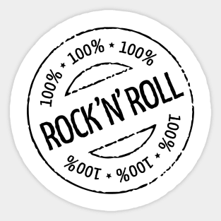 100% Rock 'n' Roll Stamp (Black) Sticker